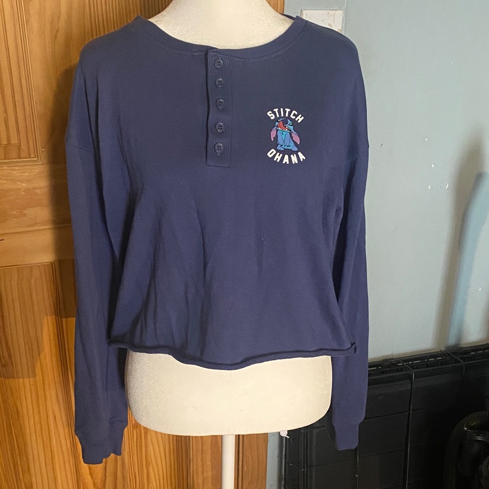 Blue Stitch Ohana Long Sleeve Top
